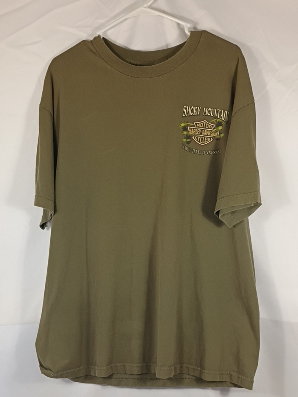 Harley-Davidson Smoky Mountain Green Short Sleeve Shirt Maryville Tennessee XL
